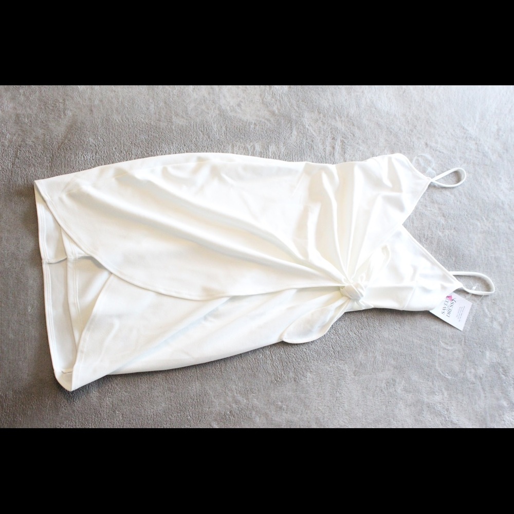 Blue Blush Ivory Wrap Tie Mini Dress - Picture 7 of 8